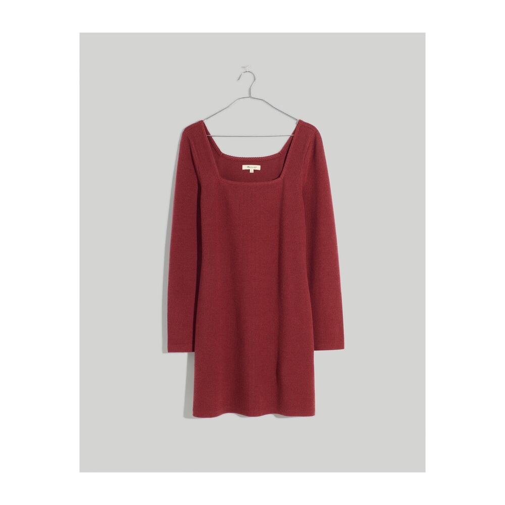 MADEWELL Ribbed Bodycon Mini Dress Rich Burgundy Style #NI651 Size XS
